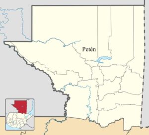 Mapa del departamento de Petén.